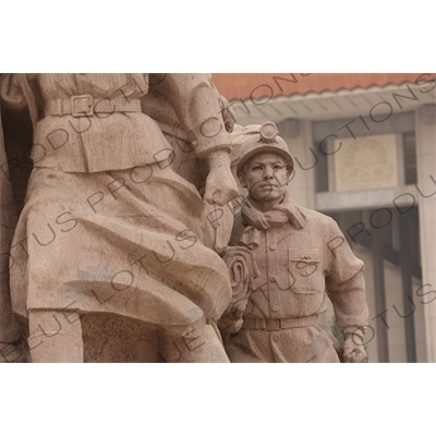 'Heroes of the Revolution' Sculpture outside the Chairman Mao Memorial Hall/Mao's Mausoleum (Mao Zhuxi Jinnian Tang) in Tiananmen Square in Beijing