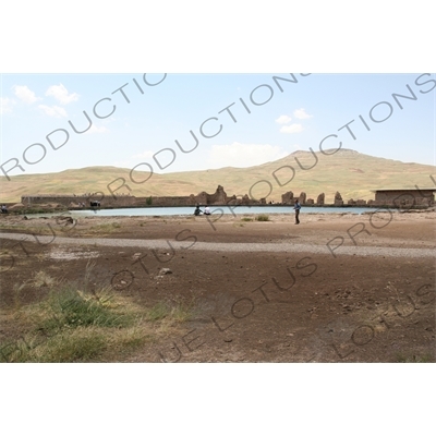 Ruined Buildings around the Lake at Takht-e Soleyman