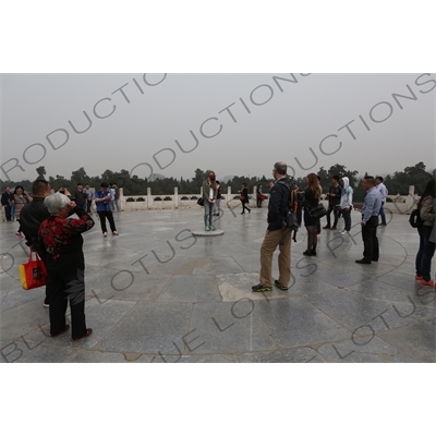 Heaven's Heart Stone/Sun Stone at the top of the Circular Mound Altar (Yuan Qiu) in the Temple of Heaven in Beijing