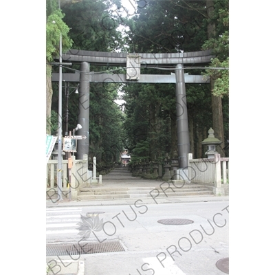 Torii in front of Fujiyoshida Sengen Shrine in Fujiyoshida