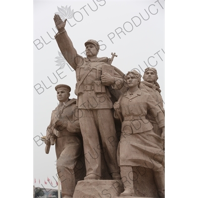 'Heroes of the Revolution' Sculpture outside the Chairman Mao Memorial Hall/Mao's Mausoleum (Mao Zhuxi Jinnian Tang) in Tiananmen Square in Beijing