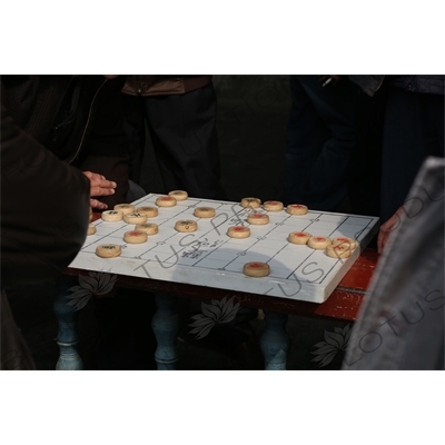 Chinese Chess in the Long Corridor (Chang Lang) in the Temple of Heaven (Tiantan) in Beijing