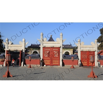 North Gate of the Circular Mound Altar (Yuan Qiu) in the Temple of Heaven in Beijing