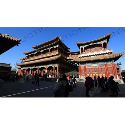 Pavilion of Ten Thousand Joys (Wanfu Ge) and Pavilion of Everlasting Health (Yongkang Ge) in the Lama Temple in Beijing