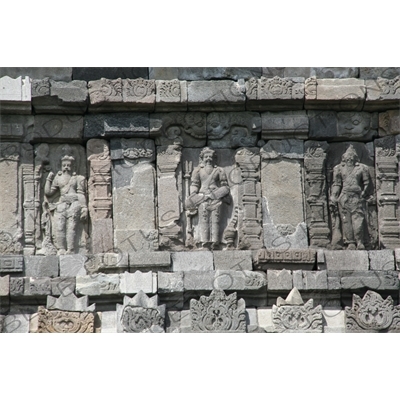 Carving on the Wall of a Building at Prambanan Temple Compound near Yogyakarta