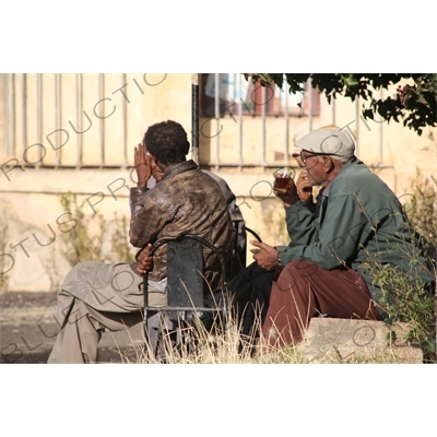 People in the Vintage Steam Engine Station in Asmara