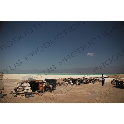 Tyres and Other Scrap on the side of Lake Assal in Djibouti