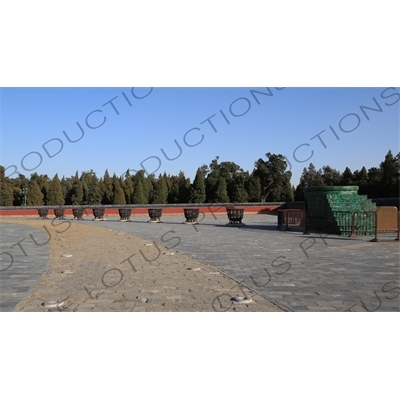 Sacrificial Braziers and Stove in the Circular Mound Altar (Yuan Qiu) Compound in the Temple of Heaven in Beijing