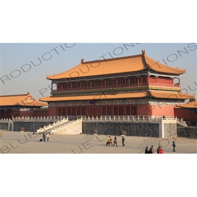 Pavilion of Embodying Benevolence (Tiren Ge) and the Left Wing Gate (Zuoyi Men) in the Forbidden City in Beijing