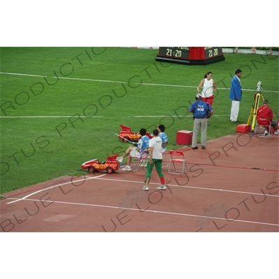 Discus Retrieval Remote Control Cars in the Bird's Nest/National Stadium (Niaochao/Guojia Tiyuchang) in the Olympic Park in Beijing