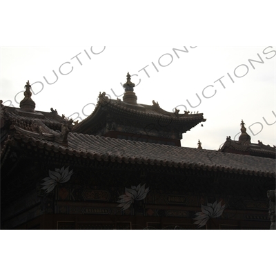 Hall of the Wheel of the Law (Falun Dian) Roof in the Lama Temple in Beijing