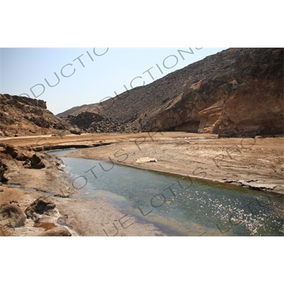 Small River Flowing in to Lake Assal in Djibouti