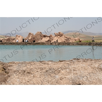 Ruined Buildings around the Lake at Takht-e Soleyman