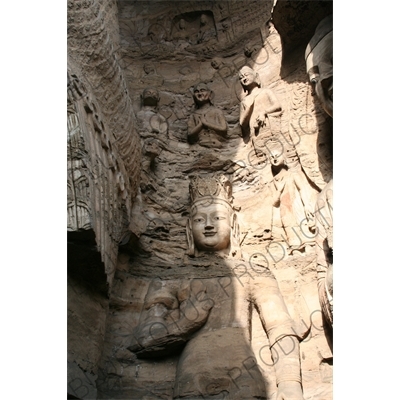 Buddhist Carvings at the Yungang Grottoes (Yungang Shiku) near Datong in Shanxi Province