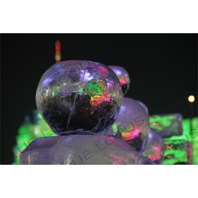 Ice Sculptures of Giant Chess Pieces at the Harbin Ice and Snow Festival in Harbin