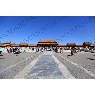 Gate of Supreme Harmony (Taihe Men) and the Inner Golden Water Bridge (Nei Jinshui Qiao) in the Forbidden City in Beijing