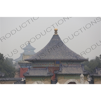 Main Buildings in the Temple of Heaven (Tiantan) in Beijing