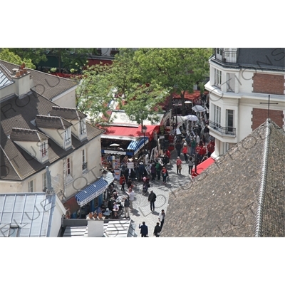 Street in Montmartre in Paris