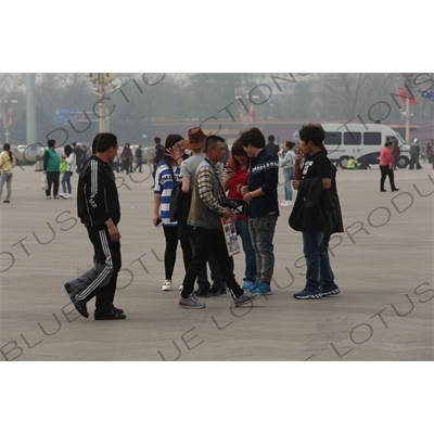 People in Tiananmen Square in Beijing