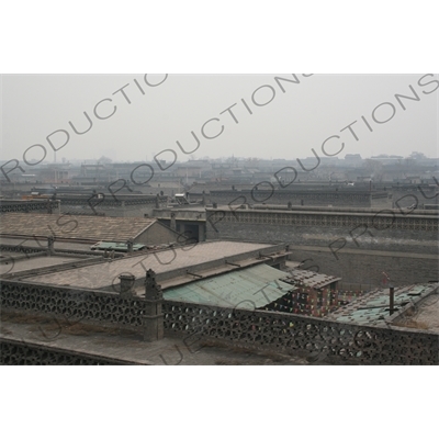 Rooftops next to the Old City Wall in Pingyao