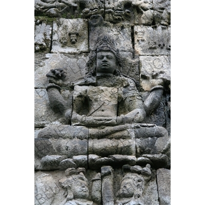 Wall Carvings at Mendut Temple