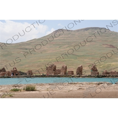 Ruined Buildings around the Lake at Takht-e Soleyman