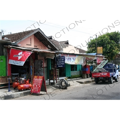 Shops outside Prambanan Temple Compound near Yogyakarta