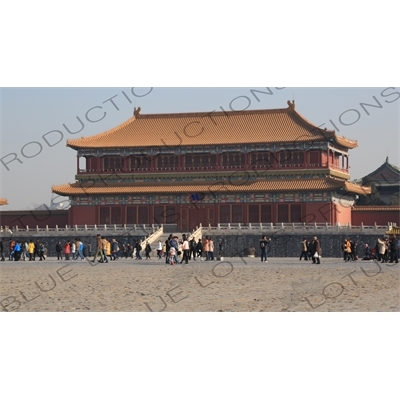 Pavilion of Embodying Benevolence (Tiren Ge) and the Left Wing Gate (Zuoyi Men) in the Forbidden City in Beijing