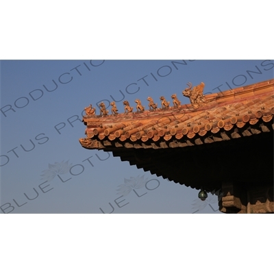 Imperial Roof Decoration in the Forbidden City in Beijing