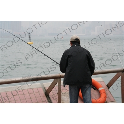 Man Fishing in Hong Kong