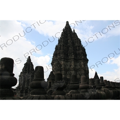 Buildings at Prambanan Temple Compound near Yogyakarta