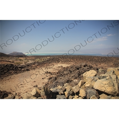 Hills and Volcanic Rock around Lake Assal in Djibouti