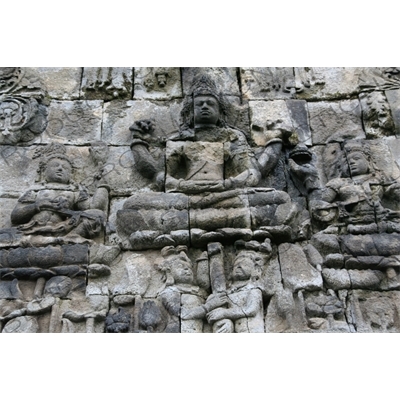 Wall Carvings at Mendut Temple