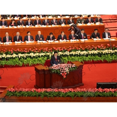 President Hu Jintao Speaking at the Opening of the 18th National Congress of the Communist Party of China (CPC) in the Great Hall of the People in Beijing