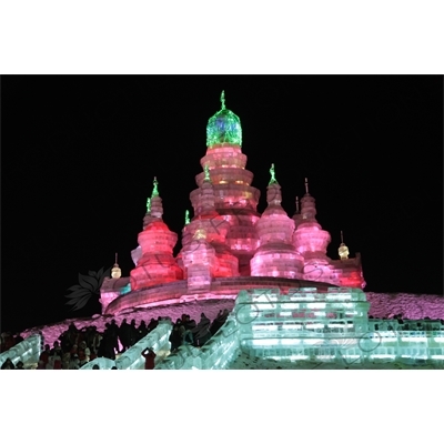 Ice Sculpture of St. Basil's Cathedral at the Harbin Ice and Snow Festival in Harbin