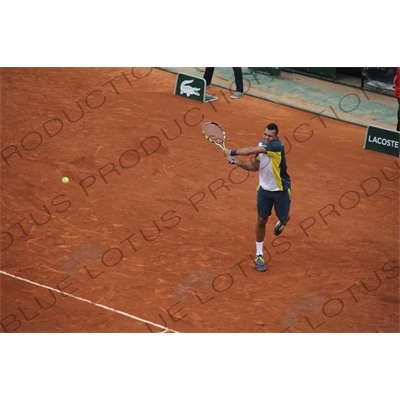 Jo-Wilfried Tsonga on Philippe Chatrier Court at the French Open/Roland Garros in Paris