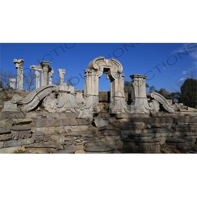 Great Fountain (Dashuifa) and View of Distant Sees (Yuanying Guan) in the Old Summer Palace in Beijing