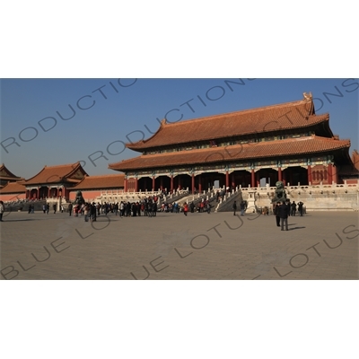 Gate of Supreme Harmony (Taihe Men) and Gate of Correct Conduct (Zhendu Men) in the Forbidden City in Beijing