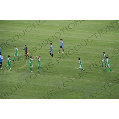 End of the Chinese Super League Match between Beijing Guoan and Dalian Shide at the Workers' Stadium (Gongren Tiyuchang) in Beijing