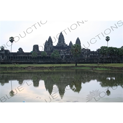 Exterior of Angkor Wat Reflecting in Lake