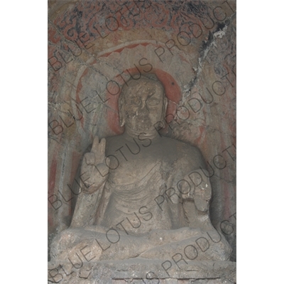 Buddha Statue at the Longmen Grottoes (Longmen Shiku) near Luoyang