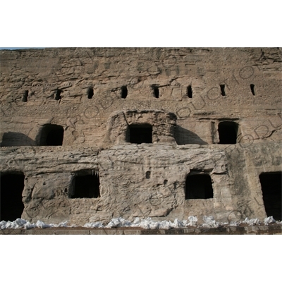 Grotto Windows at the Yungang Grottoes (Yungang Shiku) near Datong in Shanxi Province