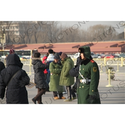 Soldier in Tiananmen Square in Beijing