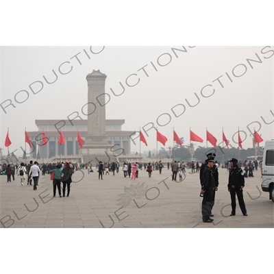 Police in Tiananmen Square in Beijing