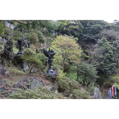 Tengu and Karasu-tengu Statues near Kencho-ji in Kamakura