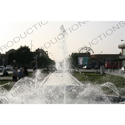 Fountains in front of the Amir Chakhmagh Complex in Yazd