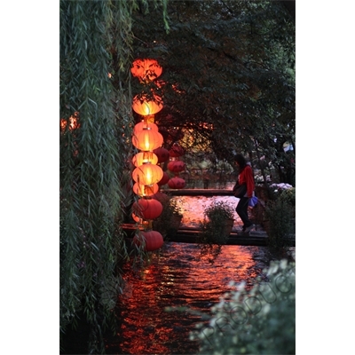 Bridge over a Small Stream Running through the Old City in Lijiang