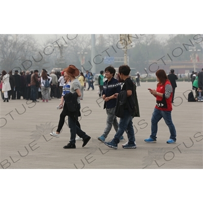 People in Tiananmen Square in Beijing