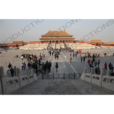 Square of Supreme Harmony, Hall of Supreme Harmony, Middle Right Gate and the Middle Left Gate in the Forbidden City in Beijing