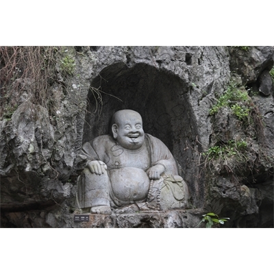 Buddhist Relief Carvings in Feilai Feng/Flying Peak Grottoes (Feilai Feng Shike) near West Lake (Xihu) in Hangzhou